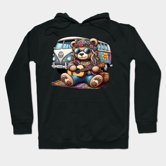 hippie teddy bear 2.0 Hoodie by Out of the world
